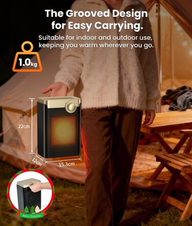 Енергозберігаючий електричний вентилятор-обігрівач, електричний обігрівач потужністю 1500 Вт з керамічним нагрівальним елементом PTC, 3 режими, портативний обігрівач із захистом від перегріву та перекидання, для ванних кімнат, спалень, кемпінгу в приміщен