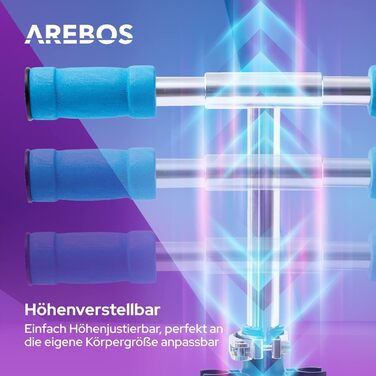 Міський самокат Arebos kick scooter зелений самокат регульований по висоті складний вкл. ремінь для перенесення колеса XXL педальн