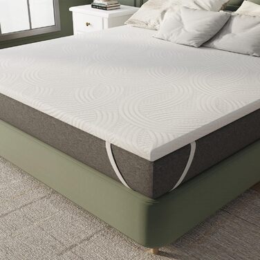 Наматрацник Novilla 80x200 см H2/H3, наматрацник з холодної піни 80x200 заввишки 5 см - протиковзкий, пральний наматрацник для матраців, ліжок з пружинним блоком та гостьових ліжок, сертифікований Oeko-Tex 5 см 80x200 см