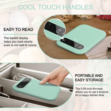 Цифрові кухонні ваги 11lb/0.01oz, професійні кухонні ваги Цифрова вага в грамах і унціях для схуднення, випічки та приготування їж