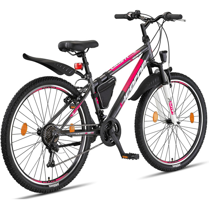 Гірський велосипед преміум-класу Licorne Bike Guide у розмірах 20, 24, 26, 27,5 та 29 дюймів, для дівчат, хлопчиків, чоловіків та жінок, антрацитовий 26 дюймів
