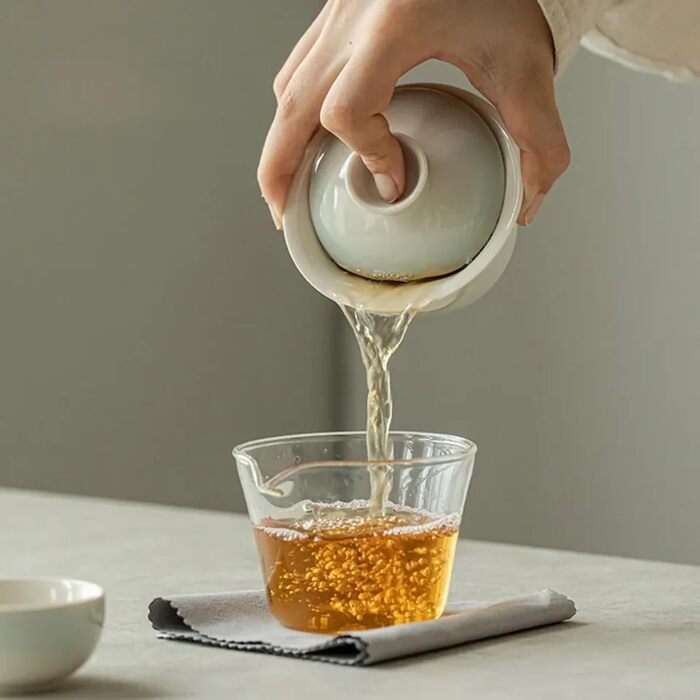 Розкішний набір для чаювання на природі ручна робота, стійкий до плям, портативний, з чашками, заварником та зручною сумкою для зберігання та пікніка