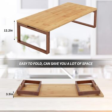 Складаний журнальний столик soges, бічний столик з бамбука, низький журнальний столик у японському стилі, для вікна, татамі, для вулиці, для ліжка, 80 см x 50 см 80 см x 50 см x 31 см