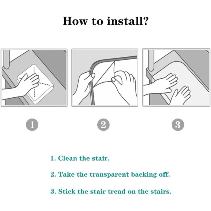 Нековзних килимків для сходів, самоклеючий килимок для сходів, доріжка для сходів, килимки для сходів в приміщенні, прямокутний килимок для сходів, сучасний, 55x20 см, сірий, 15 шт.