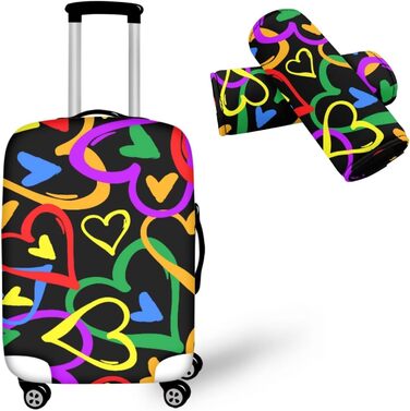 Чохли для валіз з ручкою для захисту, Барвиста Любов, 80 см, 3 шт.