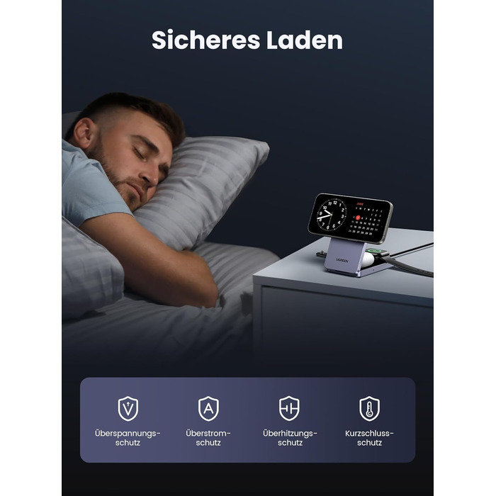 Сертифікована 15 Вт зарядна станція для iPhone, бездротовий зарядний пристрій 3 в 1, сумісний з MagSafe, для iPhone 16,16 Pro, Air