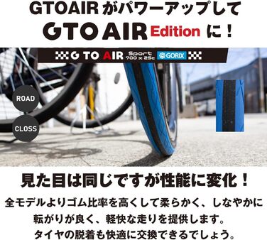 Велосипедна покришка GORIX Gtoair (700x23c, Чорно-червона)