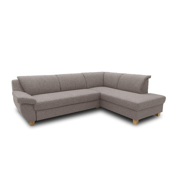 Колекція Панама кутовий диван, класичний L-подібний кутовий диван праворуч, кутовий диван, диван-ліжко, кутовий диван з функцією сну 254 x 186 x 80 см (Ш x Г x В), сіро-коричневий, правий шезлонг з функцією сну, сіро-коричневий