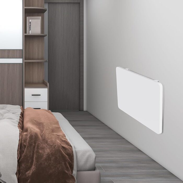 Настінний розкладний стіл uyoyous, дерево, 60 x 40 см, білий, компактний плаваючий стіл/столик для ноутбука, невеликий розкладний кухонний/обідній стіл для настінного кріплення