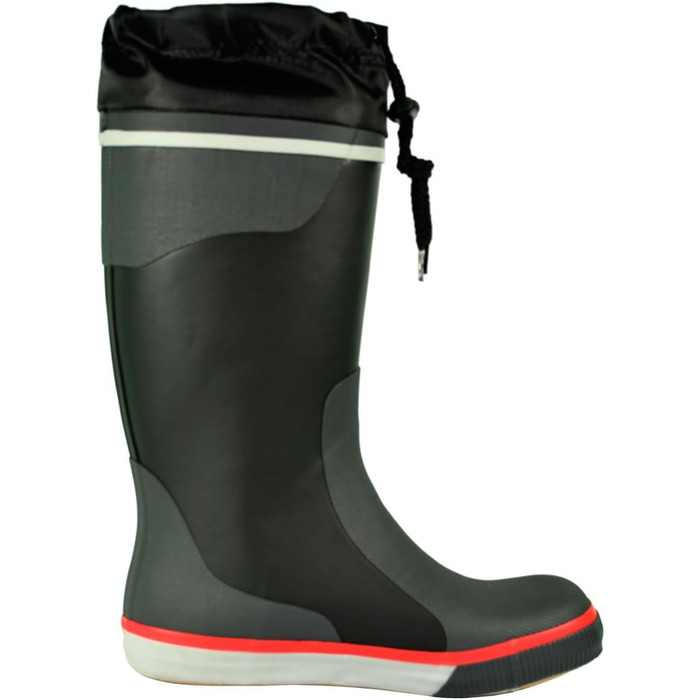 Унісекс вітрильні чоботи crazy4sailing, гумові чоботи з довгим халявою, на шнурівці, чорні, розмір 38 EU
