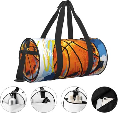 Дорожня сумка з малюнком стрекози, кругла, великої місткості, легка та міцна, чудовий подарунок для піших прогулянок, відпустки, ділових поїздок та іншого, баскетбольна, барвисте задоволення від малювання, універсальний розмір
