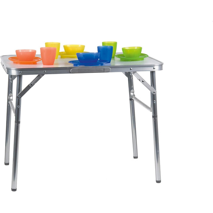 Складаний стіл Camp Active - Ніжки з регульованою висотою - Надлегкий алюміній - 75x55x60 см, сріблястий