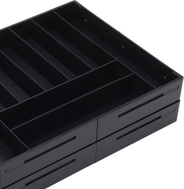 Багаторівневий розширюваний органайзер для столу Naroote, розширюваний органайзер для столу з міцного пластику, багатофункціональний для кухні (ЧОРНИЙ) чорний