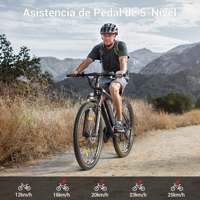 Дюймів, для чоловіків та жінок, з гідравлічними дисковими гальмами, акумулятор 36 В 15,6 Аг, запас ходу до 130 км, позашляховий електровелосипед, 21 передача, електровелосипед із застосунком, Mopride 2, 27,5/29