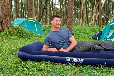 Надувне ліжко Bestway Blue Horizon Step з внутрішнім ножним насосом Single XL/Lo 188 x 99 x 28 см