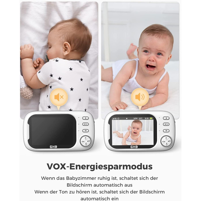 З камерою 3,5-дюймовий відеоняня з режимом VOX Функція нічного бачення внутрішнього зв&39язку Колискові