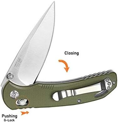 Ніж Ganzo G7531 Колір рукоятки зелений - Довжина клинка 8.9 см - Механізм замикання G-Lock - Сталь клинка нержавіюча сталь 440C