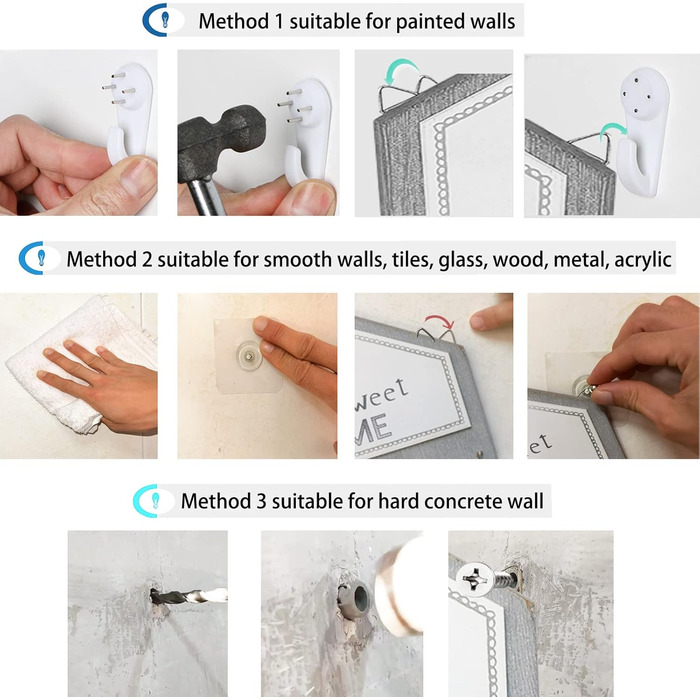 Дерев'яна ключниця Echehi з 7 гачками, самоклеюча або свердлильна, двостороння установка, ключниця, ключниця для дому (сіра) 7 сір