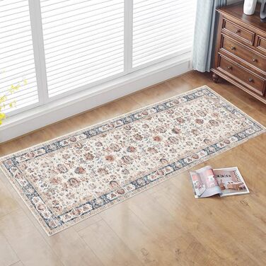 Кухонний килимок у стилі бохо з коротким ворсом, що прається, нековзний кухонний килимок, килимок для коридору, довгий килимок для кухні, спальні, пральні, ванної кімнати, 60 x 180 см, різнокольоровий, 60 x 180 см (прямокутний)