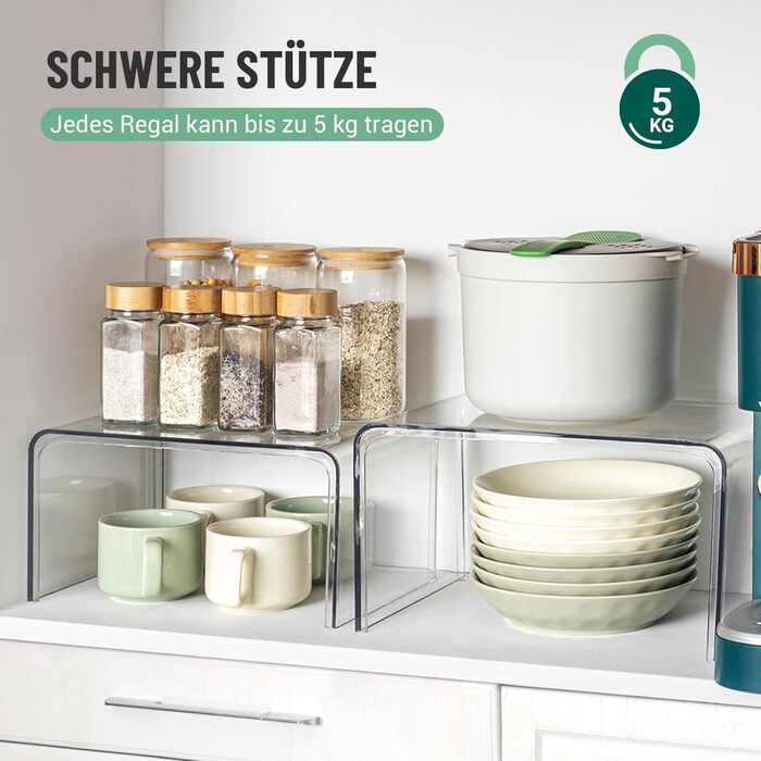 Прозора стійка для спецій, 4 кухонні органайзери, штабелювані органайзери для кухонних шаф, міні-декоративна полиця, кухонний органайзер для спецій, полиця на кухонній стільниці, сходи для спецій, органайзер для туалетного столика, набір з 4 шт.