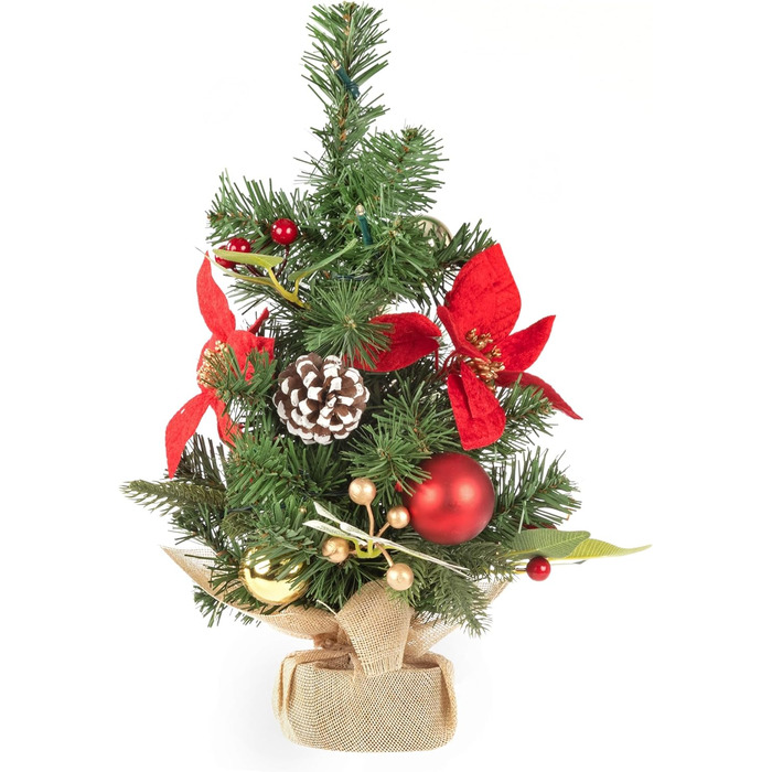 Декоративна різдвяна ялинка з 10 теплими білими світлодіодами Idena