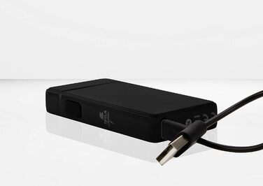 Плазмова подвійна дуга, електронно-акумуляторна, заряджається з живленням через USB, без газу та бензину, із зарядним кабелем, в елегантній подарунковій коробці Black Black Без гравіювання, 13 Arc Lighter