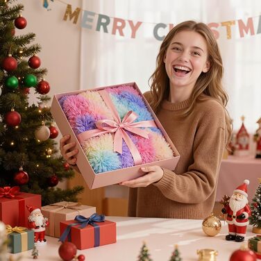 Пухнастий плед KANKAEU, надзвичайно м&39який та двосторонній райдужний плед 160x200 см, для дивана, ліжка та як декоративний плед, можна прати в пральній машині, ідеальний подарунок на зиму та Різдво, райдужний 160 200 см