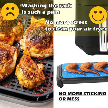 Силіконова форма для двозонної фритюрниці Ninja Foodi Max AF400EU AF300EU, багаторазова 2 шт. силіконовий килимок для випічки Аксесуари для фритюрниці замість паперу для випічки у фритюрниці, 2 шт.
