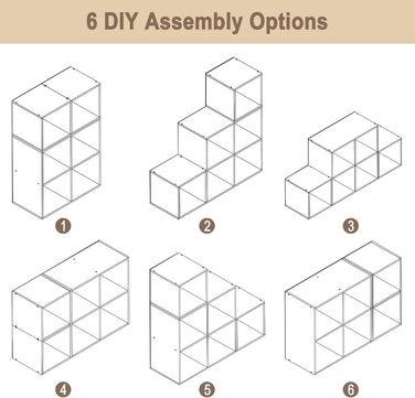 Біла полиця для книг та іграшок, книжкова полиця з 6 відділеннями, шафа для вітальні та спальні, перегородка кімнати з дерев&39яного композиту, кубічна полиця, сходинка 90x90x30 см SK027ws