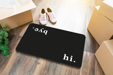 Килимок для дверей з кухля Distillery з написом &quotПривіт. Бувай.&quot - Забавний килимок для дому - Німецька якість (чорний)