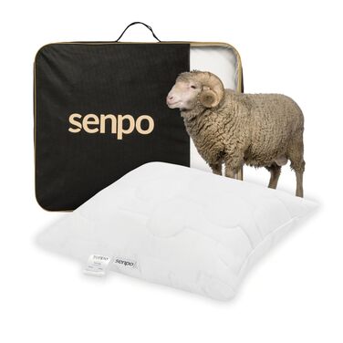 Подушка Senpo Melodia 50x70 см, 100 мериносова вовна, бавовняний чохол, натуральна та дихаюча, сертифікована Oeko-Tex
