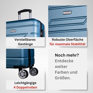 Валіза NOWI Hard Shell XL Large - Об&39єм 100 л - Обхват 158 см - 8 коліс, що обертаються на 360 - Легка валіза з кодовим замком та телескопічною ручкою - Дорожня валіза з колесами, візок (Бірюзовий, XL) XL Turquoise