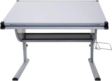 Стіл Mendler дитячий/молодіжний шкільний шкільний стіл офісний стіл Оксфорд, регульований по висоті, з можливістю нахилу - сірий