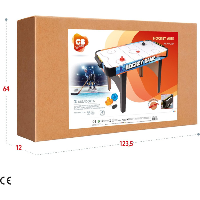 Стіл для аерохокею ColorBaby 85330, 122 x 61 x 75 см, велика стільниця 122 x 61 см