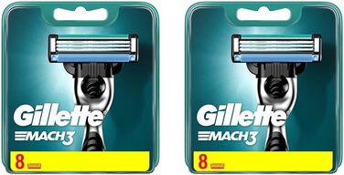 Леза для бритви Gillette Mach3, 12 змінних лез для мокрих бритв чоловічі з 3-кратним лезом (8 шт. (2 упаковки))