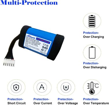 Замінний акумулятор ємністю 7800 мАг для JBL Charge 5, акумулятор для Bluetooth-колонки JBL Charge 5-го покоління, заміна акумулятора JBL GSP-1S3P-CH40, GSP-1S3P-CH4A.