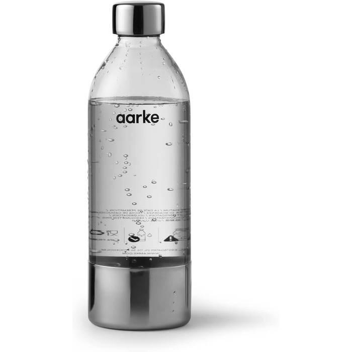 ПЕТ пляшки aarke 2 упаковки для виробника газованої води Carbonator 3, без BPA з деталями з нержавіючої сталі, 800 мл, AASPB1-STEEL 2 упаковки 800 мл