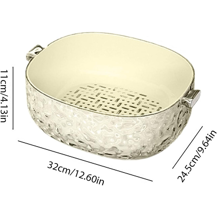 Мийна чаша з ситом, багатофункціональний двошаровий кошик - і мийка для овочів, для дому, пікніка, кемпінгу, холодильника як перекус для ягід, таких як полуниця, кавуни та помідори, як жовті