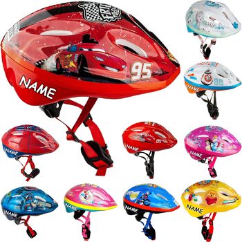 Дитячий шолом / велосипедний шолом - мотив для хлопчиків - розмір 52-56 - приблизно від 3 до 15 років - вкл. ім'я - розміри регулю