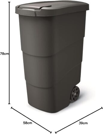 Відро для сміття Prosperplast Wheeler 90 л на колесах з кришкою Великий смітник Великий смітник Універсальний смітник пластиковий