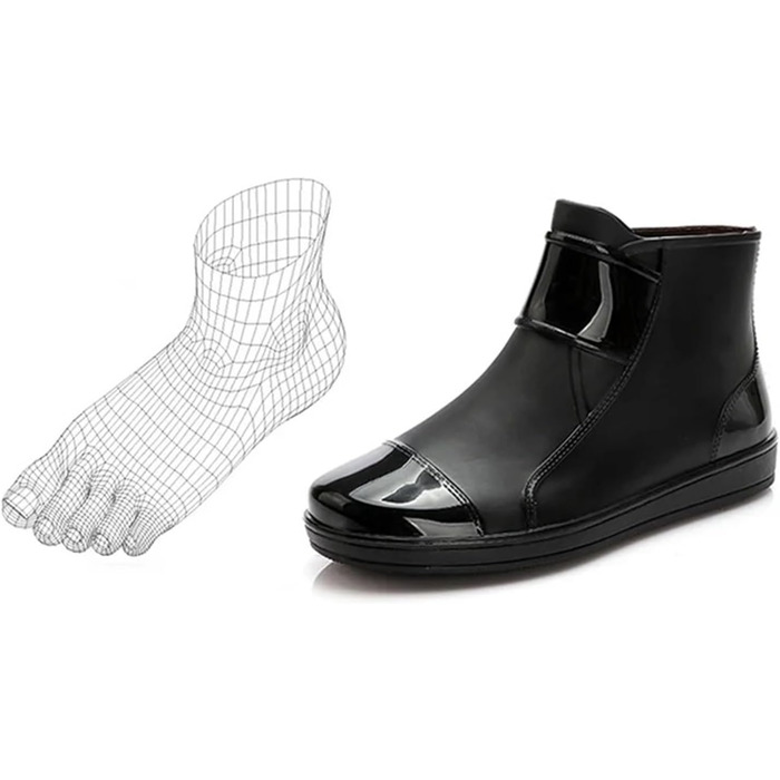 Чоловіче гумове взуття, чоловічі гумові чоботи, коротке гумове робоче взуття для вулиці, водонепроникне, бавовняне, тепле, чорне, розмір EU 41