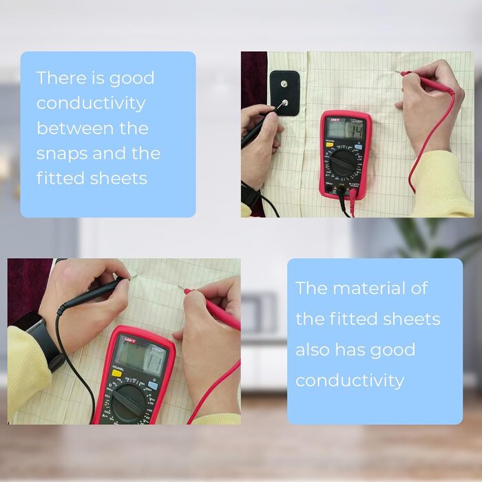 Заземлююче простирадло/килимок, 90 органічна бавовна та 10 срібне волокно, із заземлюючим кабелем ЄС для кращого сну, 140x200 см, сірий.