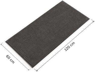 Килимок для ванної Blumtal 60x120 см з високоворсу, шенил - Сертифікований килимок для ванної Oeko-TEX - Килимки для ванної та килимки для ванної - Килимок для душу - Нековзний килимок для ванної, що миється - Великий килимок для ванної - Доріжка для ванн