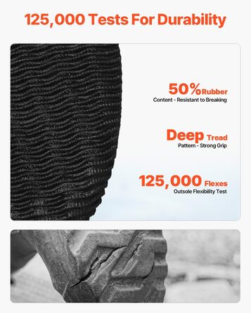 Жіночі гумові чоботи VEVOR, чорні, 40 EU