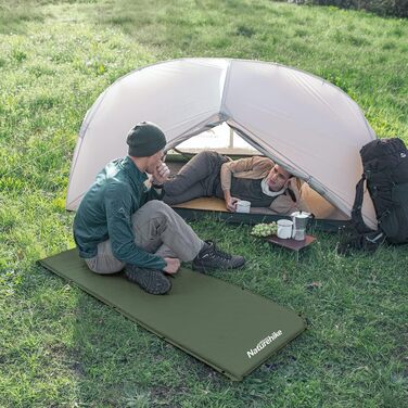 Самонадувальні килимки для сну Naturehike - міцний кемпінговий матрац товщиною 5 см, який можна з&39єднувати з кількома легкими спальними килимками для наметів, гамаків, походів, сімейного кемпінгу R-значення 4.8 Зелений