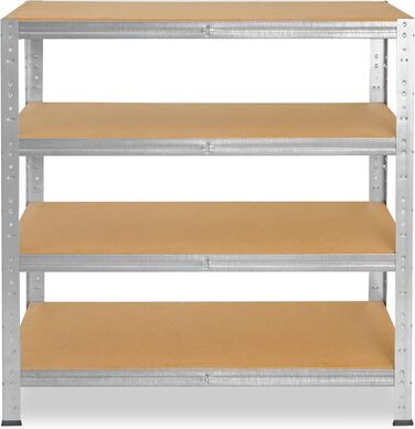 Міцний домашній стелаж, оцинкований/металевий стелаж з 4 полицями/металевий стелаж для підвалу, гаражний стелаж, стелаж для майстерні або стелаж для зберігання/змішаний металевий стелаж з вантажопідйомністю 175 кг В 115см / Ш 120см / Г 40см, 115x120x40