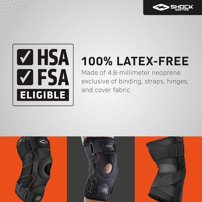 Наколінник Shock Doctor Knee Brace Колінний бандаж з подвійними шарнірами XL Black