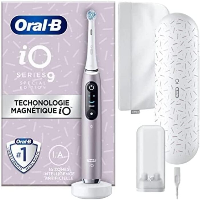 Електрична зубна щітка Oral-B iO 9, спеціальне видання, рожева, кварцова, мережева, Bluetooth