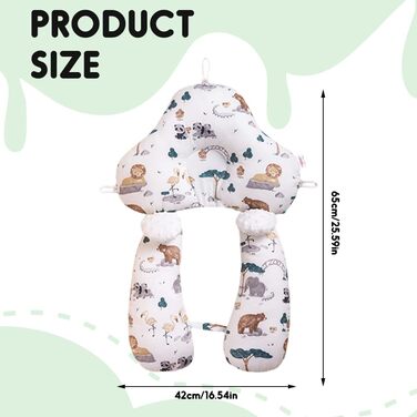 Позиціонуюча подушка, подушка для підтримки голови при синдромі плоского голова, 65 x 42 см, U-подібна позиціонуюча подушка, регульований допоміжний пристрій для позиціонування голови та тіла, можна прати.