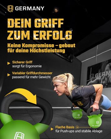 Гіря неопренова HQ Germany (оптимальний захист підлоги) 16 кг (діапазон 2-32 кг)